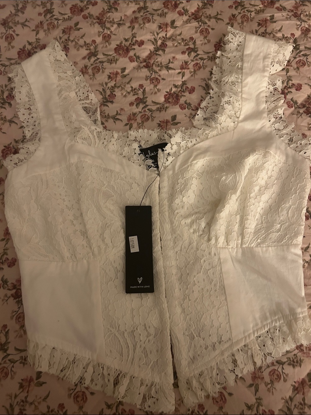 Lulu’s white corset top